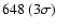 $648~(3\sigma)$