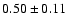$0.50\pm 0.11$