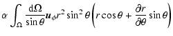 $\displaystyle \alpha \int_\Omega { {\rm d}\Omega \over \sin \theta }
\vec{u}_\p...
...a \left( r \cos \theta + {\partial r \over \partial \theta} \sin
\theta \right)$