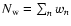 $N_{\rm w}=\sum_n w_n$