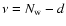 $\nu= N_{\rm w} - d$