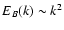 $E_B(k) \sim k^2$