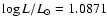 $\log L/L_{\rm {\odot}} = 1.0871$
