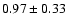 $0.97\pm0.33$