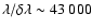 $\lambda/\delta\lambda\sim43~000$