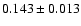 $0.143 \pm 0.013$