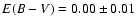 $E(B-V)=0.00 \pm 0.01$