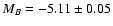 $M_B = -5.11 \pm 0.05$