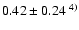 $0.42\pm0.24^{~4)}$