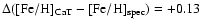 $\rm\Delta ([Fe/H]_{CaT} - [Fe/H]_{spec}) =
+0.13$