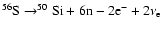 $ ^{56}{\rm S}\rightarrow^{50}{\rm Si}+ 6{\rm n}-2{\rm e}^-+2\nu_{\rm e} $