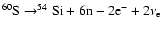 $ ^{60}{\rm S}\rightarrow^{54}{\rm Si}+ 6{\rm n}-2{\rm e}^-+2\nu_{\rm e} $