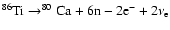$ ^{86}{\rm Ti}\rightarrow^{80}{\rm Ca}+ 6{\rm n}-2{\rm e}^-+2\nu_{\rm e} $