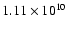 $1.11\times 10^{10}$