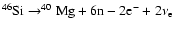 $^{46}{\rm Si}\rightarrow
^{40}{\rm Mg}+6{\rm n}-2{\rm e}^-+2\nu_{\rm e}$