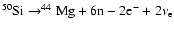 $^{50}{\rm Si}\rightarrow
^{44}{\rm Mg}+6{\rm n}-2{\rm e}^-+2\nu_{\rm e}$