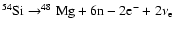 $^{54}{\rm Si}\rightarrow
^{48}{\rm Mg}+6{\rm n}-2{\rm e}^-+2\nu_{\rm e}$