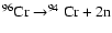 $^{96}{\rm Cr}\rightarrow
^{94}{\rm Cr}+2{\rm n}$