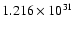 $ 1.216\times 10^{31}$