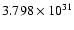 $ 3.798\times 10^{31}$