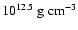 $10^{12.5}~{\rm g~cm^{-3}}$