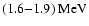 $(1.6{-}1.9)~{\rm MeV}$