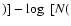 $)]-\log~ [N($