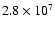 $ 2.8 \times 10^7$