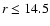 $r\le14.5$