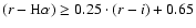 $(r-{\rm H}\alpha) \ge 0.25 \cdot (r-i) + 0.65$
