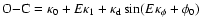 ${\rm O{-}C}=\kappa_0+E\kappa_1+\kappa_{\rm d} \sin(E \kappa_\phi+\phi_0)$