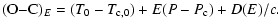 $\displaystyle %
({\rm O{-}C})_{E} = (T_0 - T_{\rm c,0}) + E (P - P_{\rm c}) + D(E)/c.$