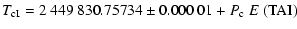 $\displaystyle T_{{\rm cI}} = 2~449~830.75734 \pm 0.000~01 + P_{\rm c} \ E\;({\rm TAI})$