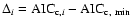 $\Delta_i = {\rm AIC}_{{\rm c},i} - {\rm AIC}_{{\rm c,~min}}$