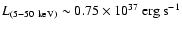 $L_{(5-50~{\rm keV}\xspace)}\sim0.75\times10^{37}~{\rm erg~s^{-1}}\xspace$