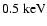 $0.5~{\rm keV}\xspace$