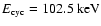 $E_{{\rm cyc}}=102.5~{\rm keV}\xspace$