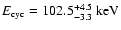 $E_{{\rm cyc}}=102.5^{+4.5}_{-3.3}~{\rm keV}\xspace$
