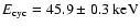 $E_{{\rm cyc}}=45.9\pm0.3~{\rm keV}\xspace$