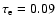 $\tau _{\rm e}=0.09$