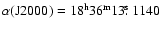 $\alpha({\rm J}2000) = 18^{\rm h} 36^{\rm m} 13\hbox{$.\!\!^{\rm s}$ }1140$