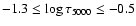 $-1.3\le\log\tau_{5000}\le-0.5$