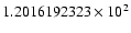 $1.2016192323 \times 10^{2}$