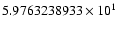 $5.9763238933 \times 10^{1}$