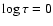 $\log \tau = 0$