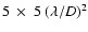 $5~\times~5~(\lambda/D)^2$