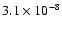 $3.1\times10^{-8}$