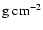 ${\rm g}~{\rm cm}^{-2}$
