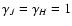 $\gamma_J=\gamma_H=1$