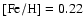 $[{\rm Fe/H}] = 0.22$